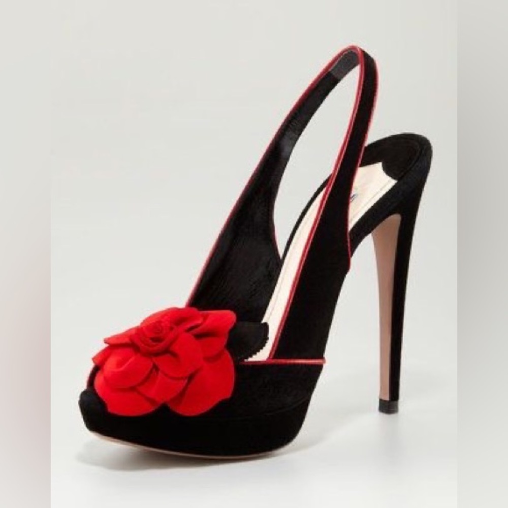 Prada suede rose heels